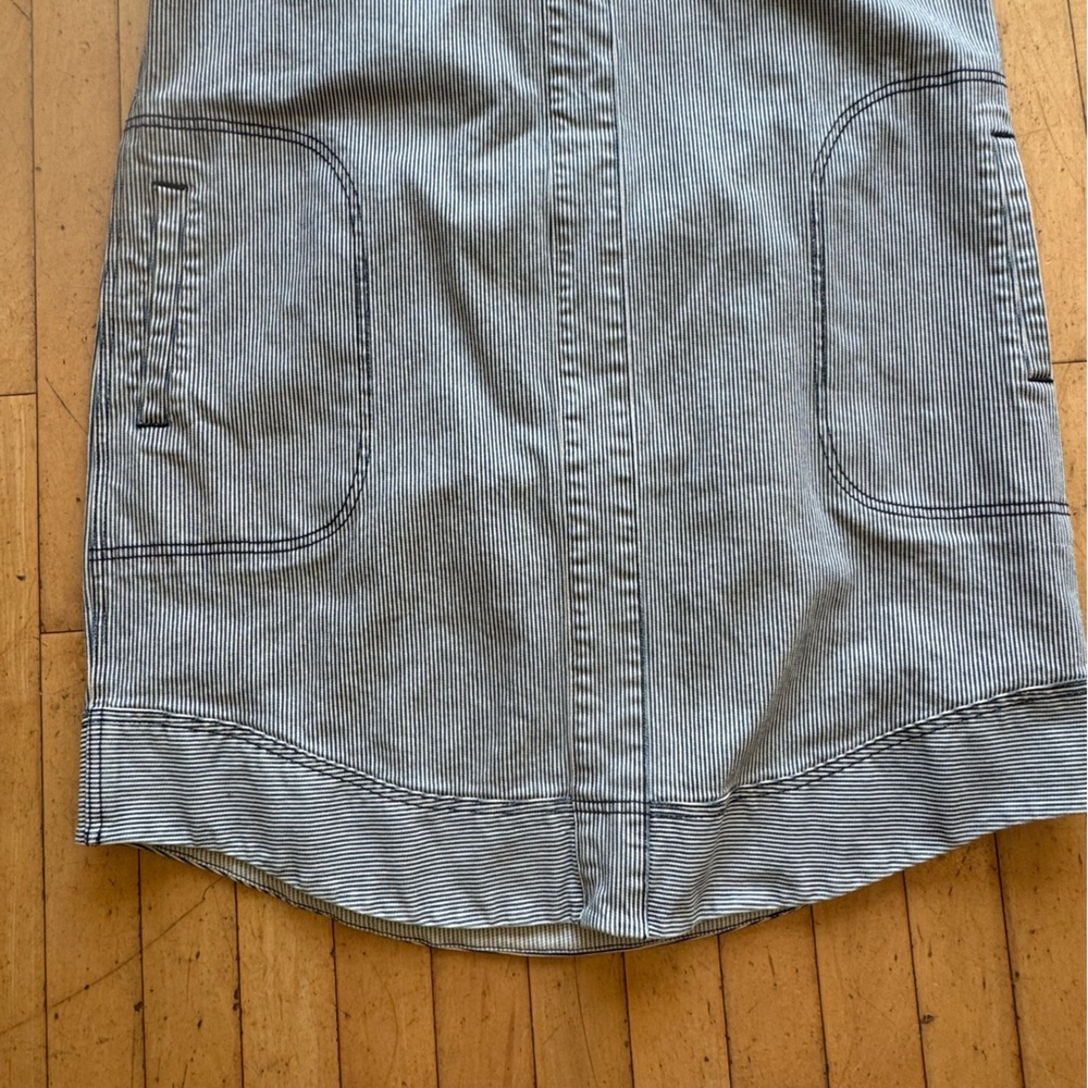 Duluth Trading Co Navy and White Striped Denim Dress with great details - Picture 7 of 7